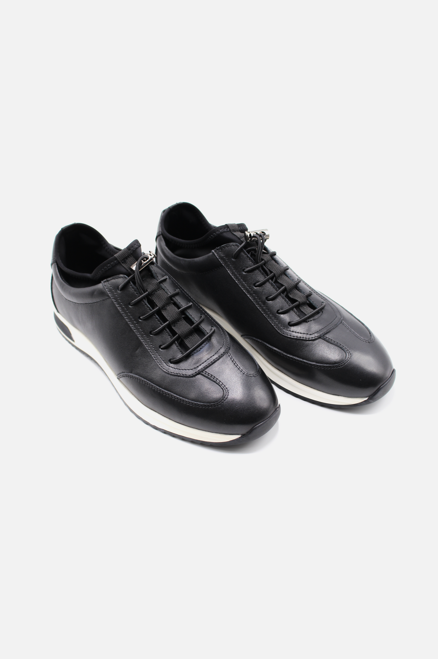 Black Leather Sneakers