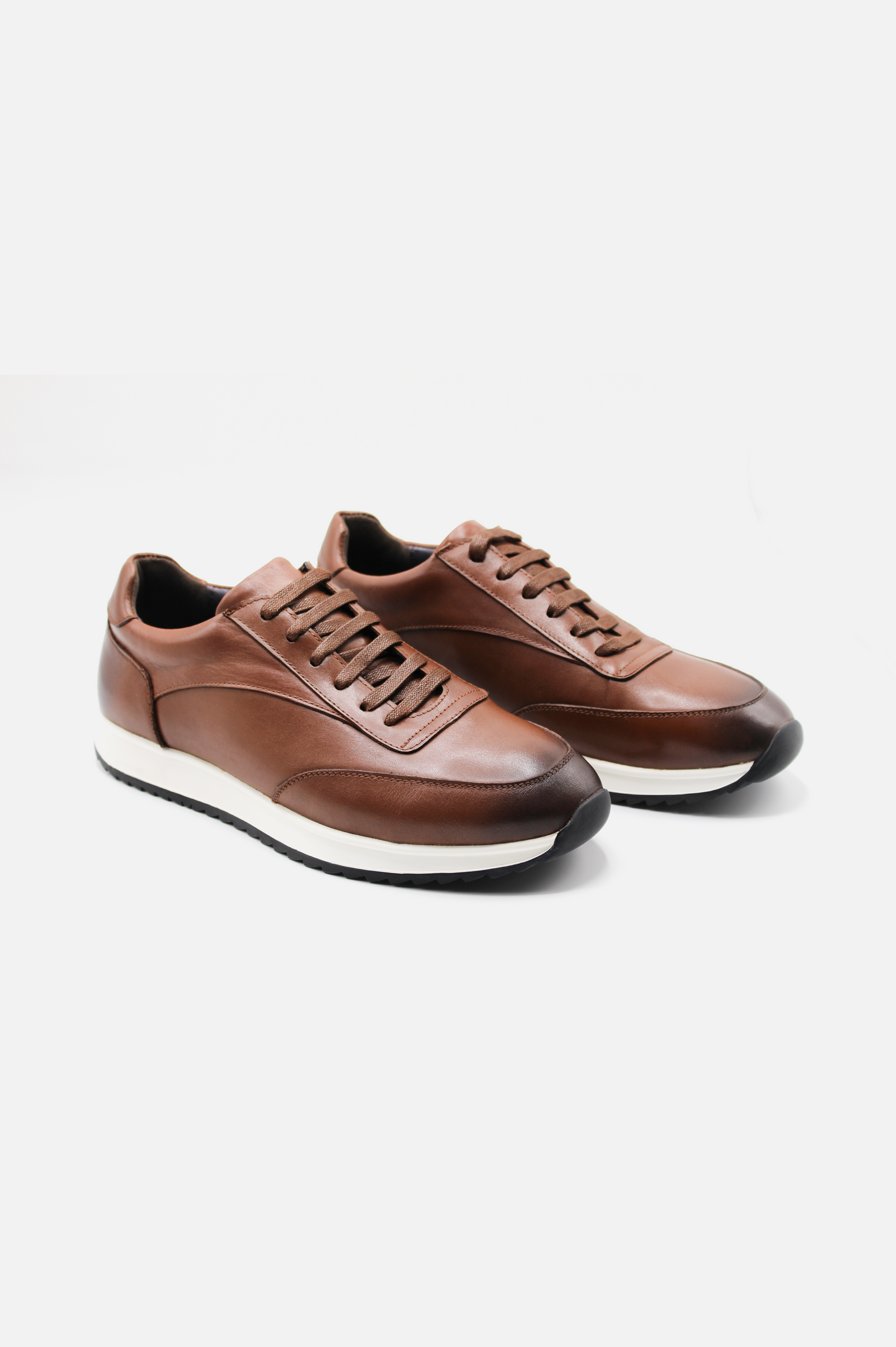 Brown Leather Casual Sneakers