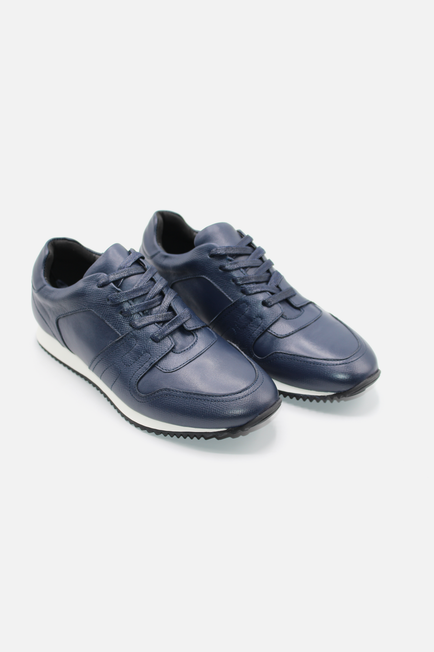 Navy Leather Casual Sneakers