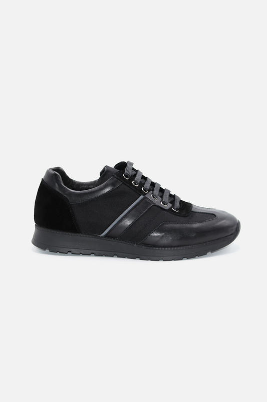 Black Sport Leather Sneakers