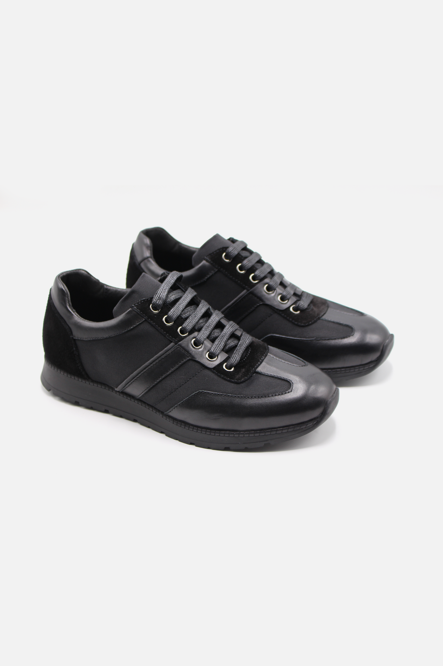 Black Sport Leather Sneakers