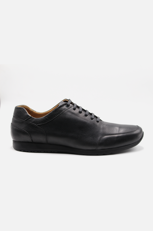 Sleek Black Leather Casual Shoes