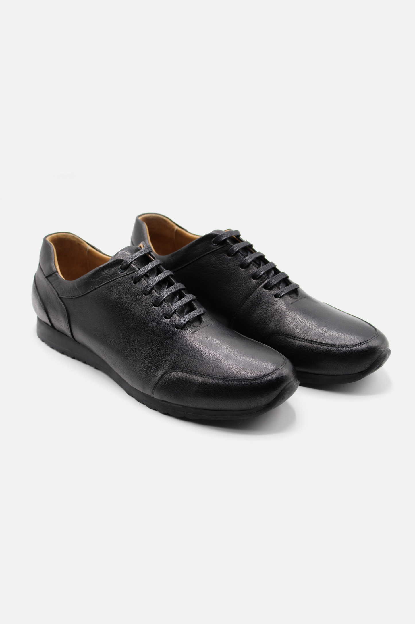 Sleek Black Leather Casual Shoes