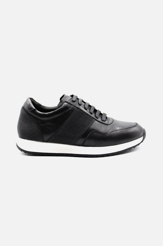 Black Leather Sneakers