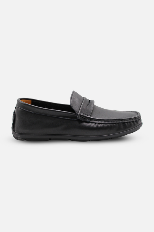 Black Moccasin Slip-On Formal Shoes